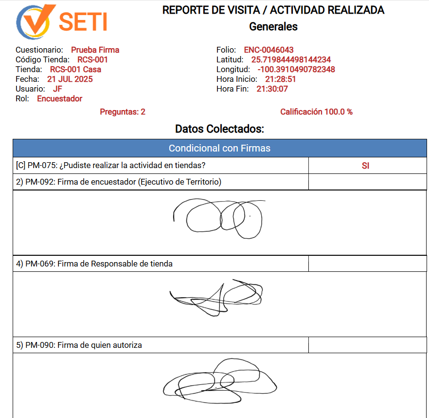 Captura de firma en el celular
