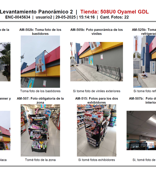 Reporte de fotos en cuadrícula
